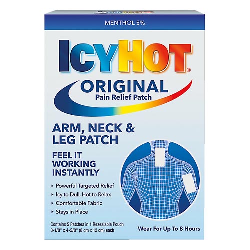 Image for Icy Hot Pain Relief Patch, Original, Arm, Neck & Leg,5ea from Inovia Pharmacy