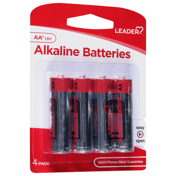 Image for Leader Batteries, Alkaline, AA, 1.5 Volt, 4 Pack, 4ea from Inovia Pharmacy