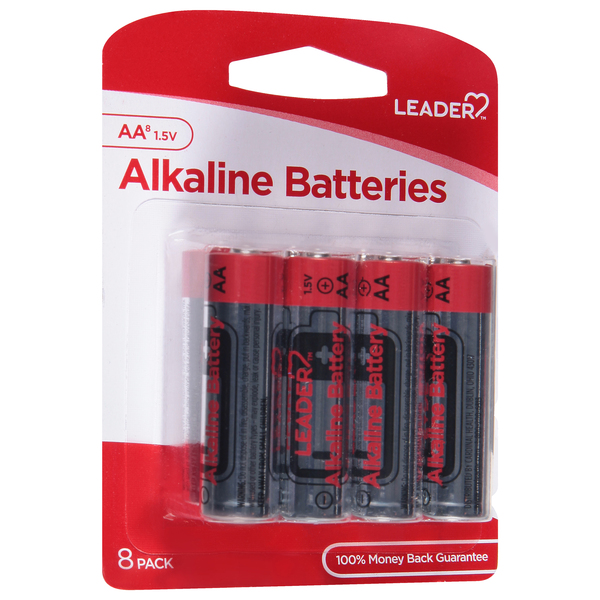 Image for Leader Batteries, Alkaline, AA, 1.5 Volt, 8 Pack, 8ea from Inovia Pharmacy