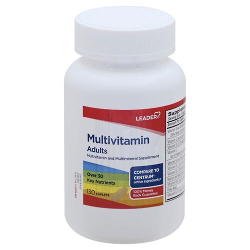 Image for Leader Multivitamin, Adults, Caplets,130ea from Inovia Pharmacy