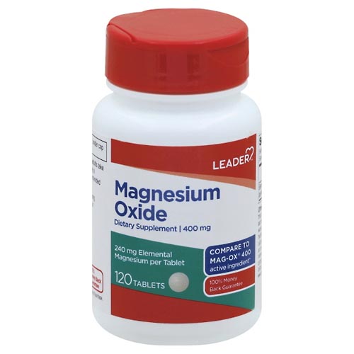 Image for Leader Magnesium Oxide, 400 mg, Tablets,120ea from Inovia Pharmacy