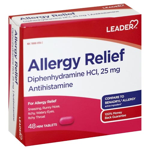 Image for Leader Allergy Relief, Mini Tablets,48ea from Inovia Pharmacy