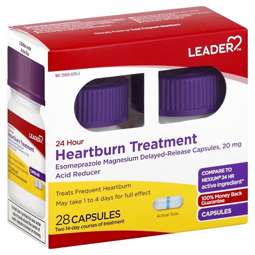 Image for Leader Heartburn Treatment, 24 Hour, Capsules,28ea from Inovia Pharmacy