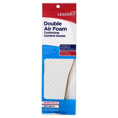 Image for Leader Insoles, Cushioning Comfort, Double Air Foam, Insoles,1pr from Inovia Pharmacy