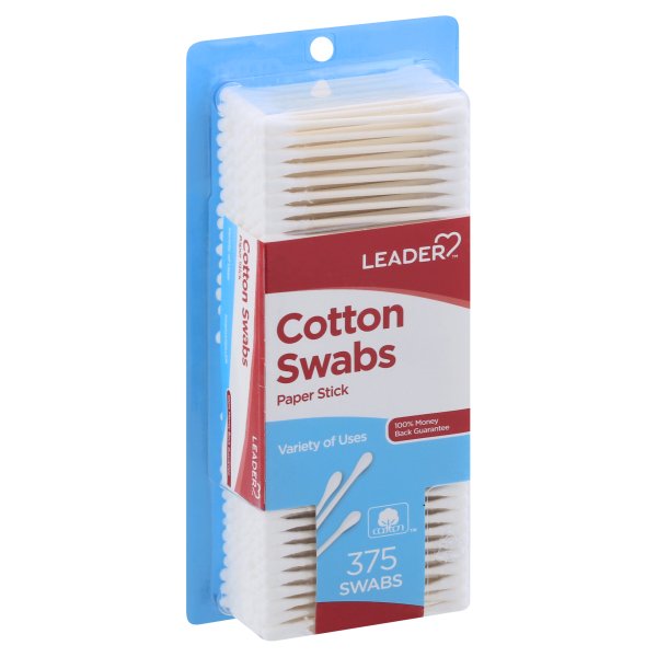 Image for Leader Cotton Swabs, Paper Stick,375ea from Inovia Pharmacy