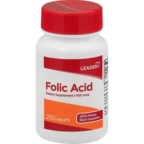 Image for Leader Folic Acid, 400 mcg, Tablets,250ea from Inovia Pharmacy