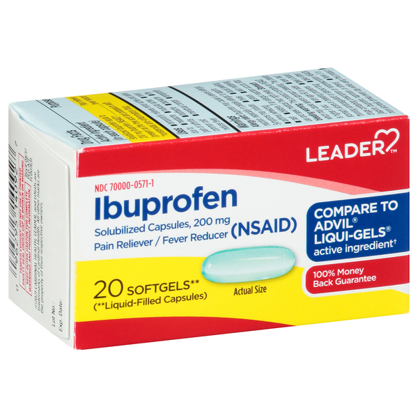 Image for Leader Ibuprofen, 200 mg, Softgels,20ea from Inovia Pharmacy