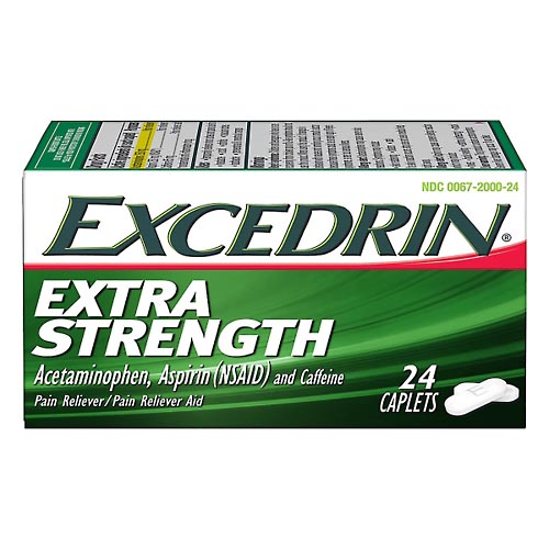Image for Excedrin Pain Reliever/Pain Reliever Aid, Extra Strength, Caplets,24ea from Inovia Pharmacy