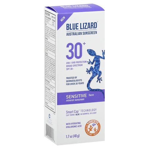 Image for Blue Lizard Sunscreen, Mineral, Sensitive Face, Broad Spectrum SPF 30+,1.7oz from Inovia Pharmacy