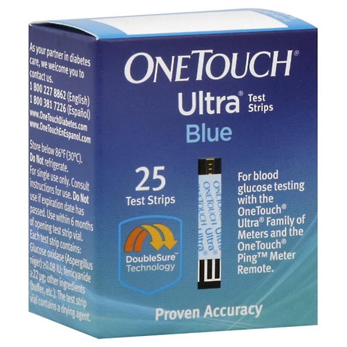 Image for One Touch Test Strips, Blue,25ea from Inovia Pharmacy
