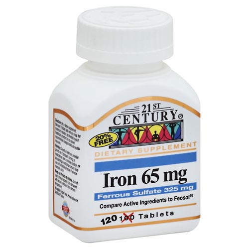 Image for 21st Century Iron, 65 mg, Tablets,120ea from Inovia Pharmacy