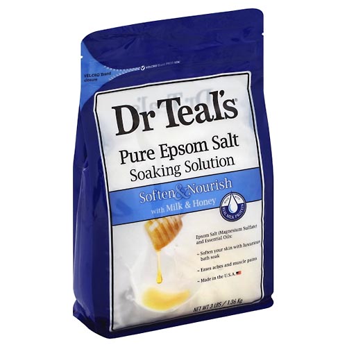 Image for Dr Teals Soaking Solution, Pure Epsom Salt, Soften & Nourish, with Milk & Honey,3lb from Inovia Pharmacy