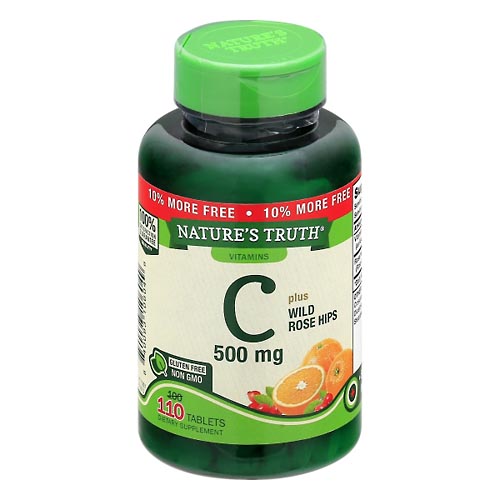 Image for Nature's Truth Vitamin C, 500 mg, Plus Wild Rose Hips, Tablets,110ea from Inovia Pharmacy